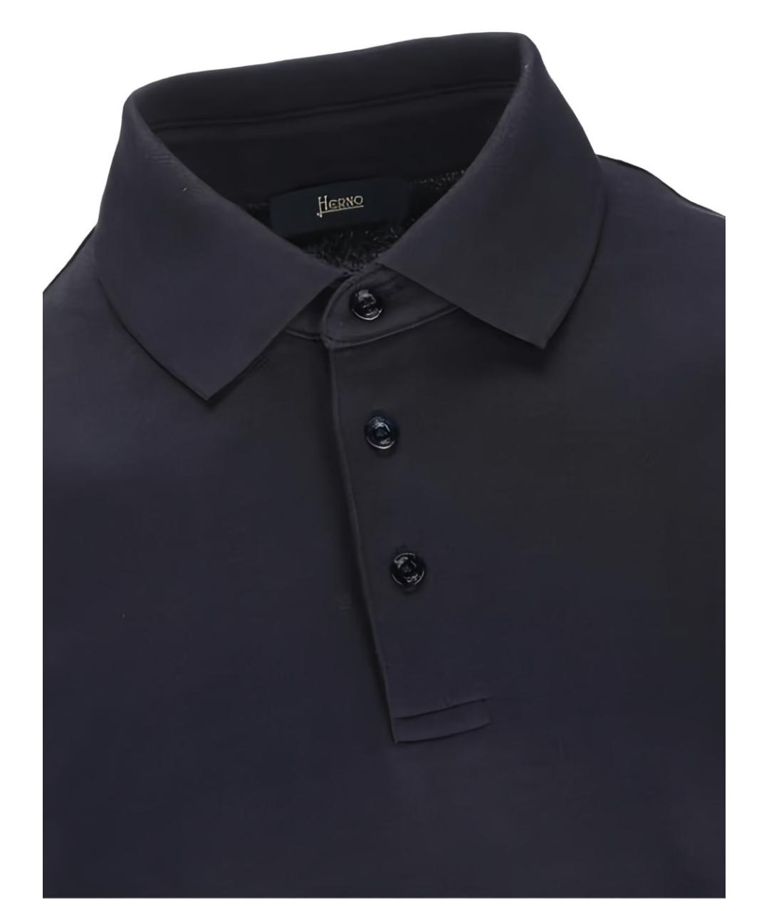 HERNO Синее поло с коротким рукавом, фото 4