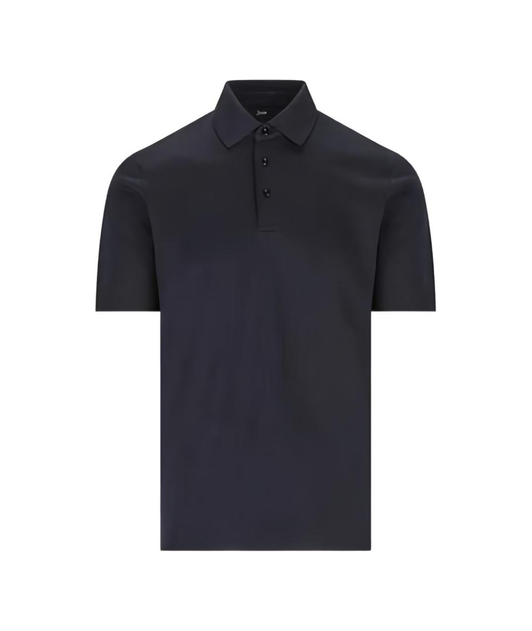 HERNO Синее поло с коротким рукавом, фото 1