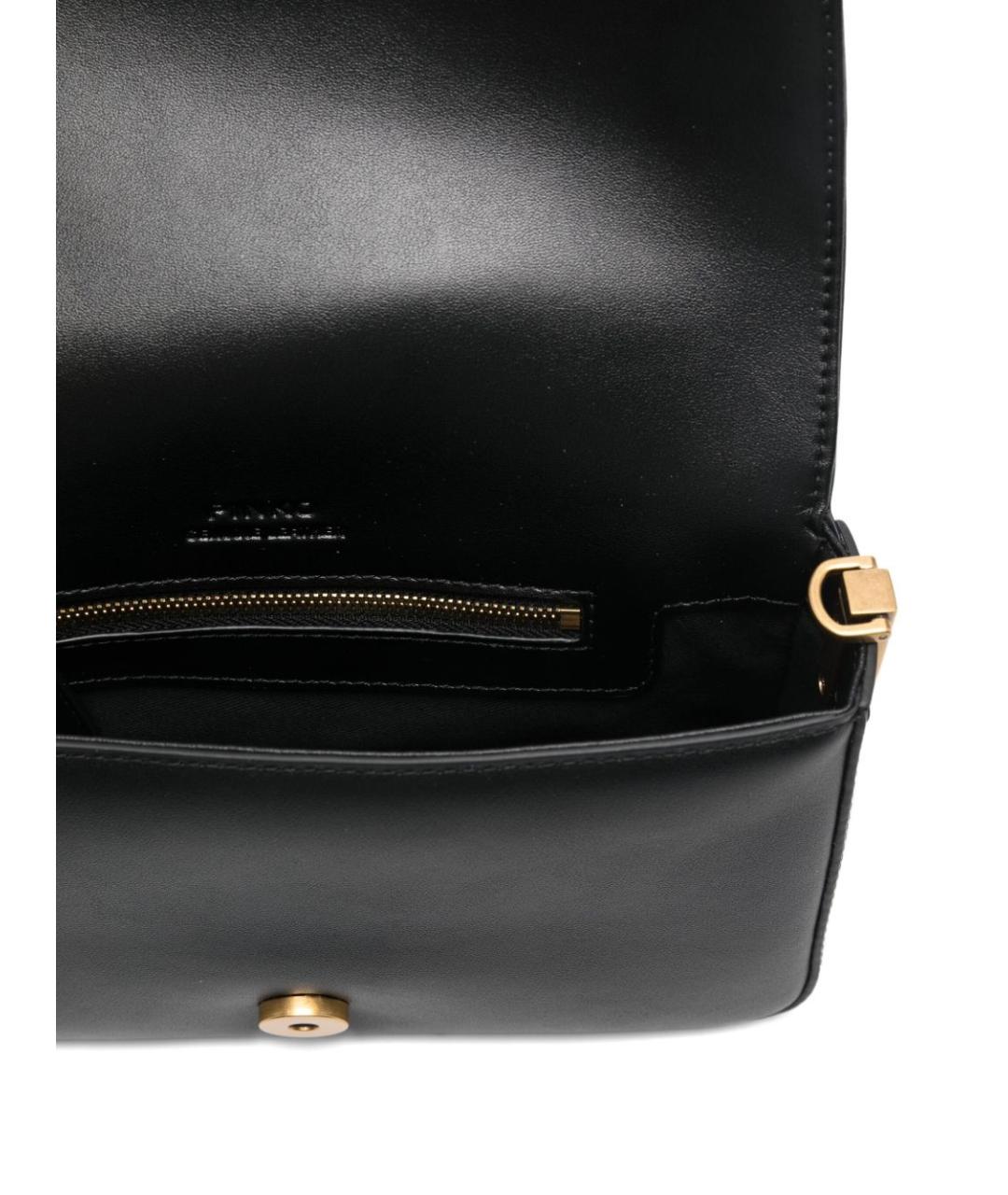 PINKO Черная кожаная сумка через плечо, фото 3