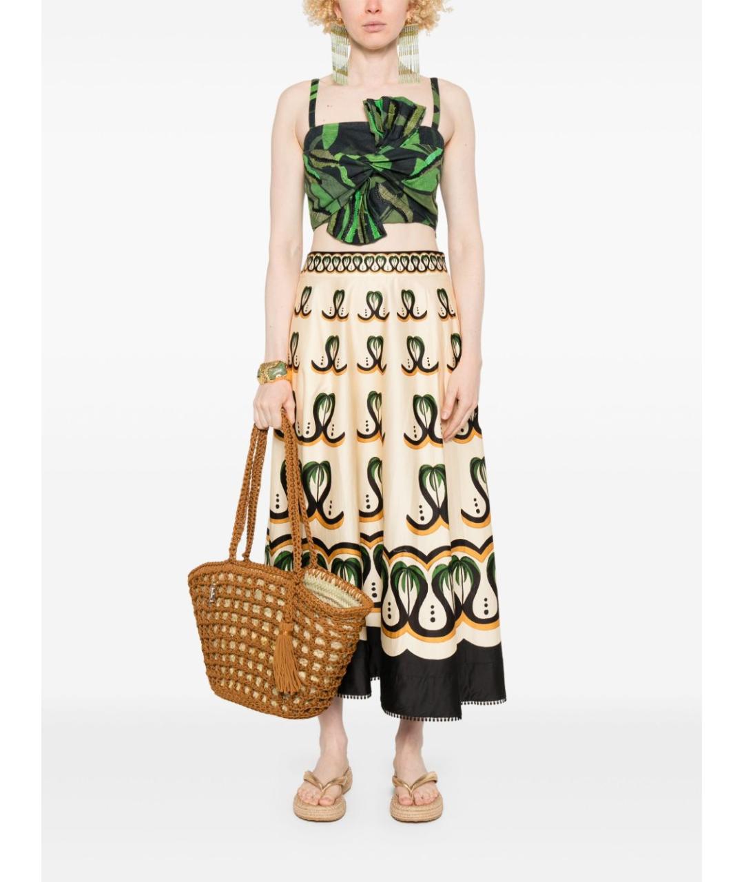 FARM RIO Зеленая льняная майка, фото 5