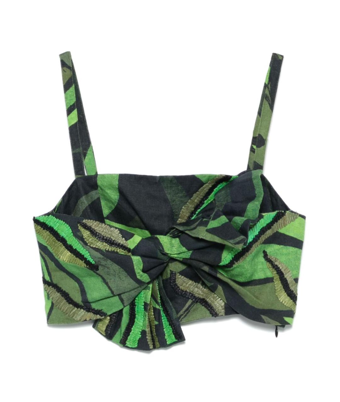 FARM RIO Зеленая льняная майка, фото 1