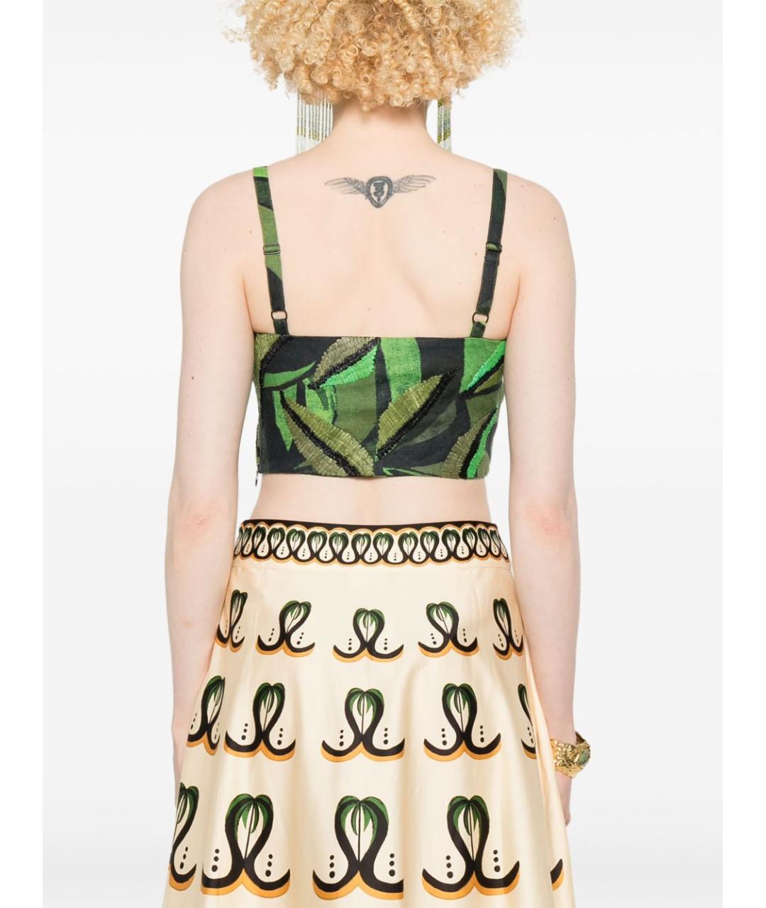 FARM RIO Зеленая льняная майка, фото 3