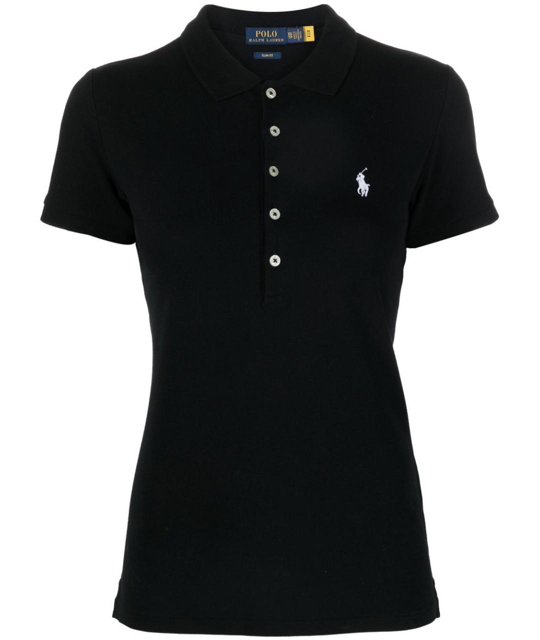 RALPH LAUREN Черная хлопковая футболка, фото 1