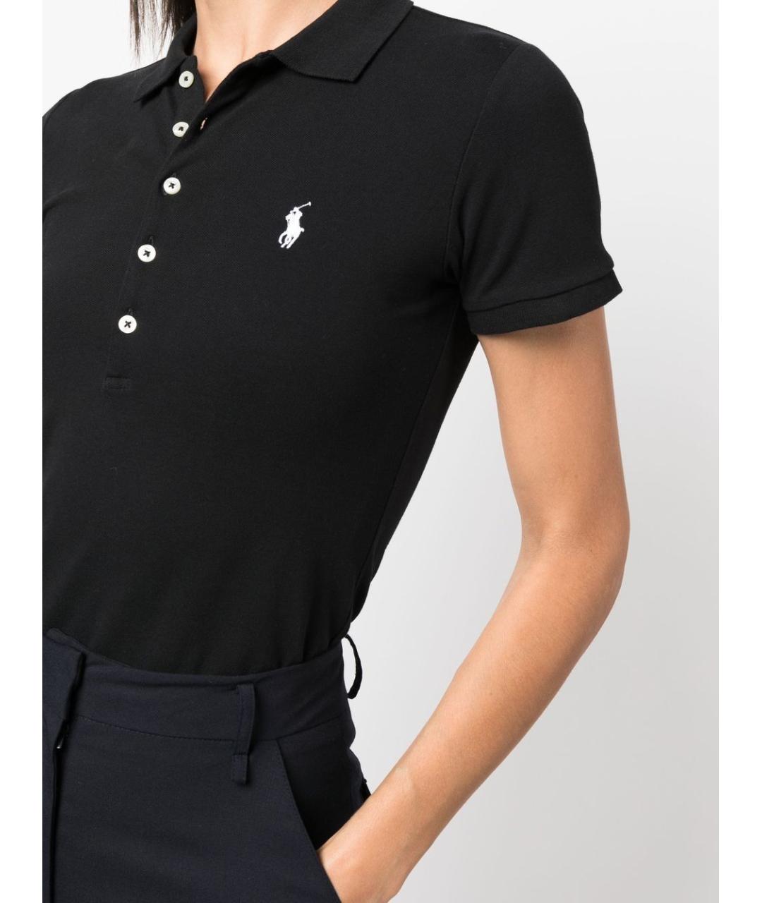 RALPH LAUREN Черная хлопковая футболка, фото 5