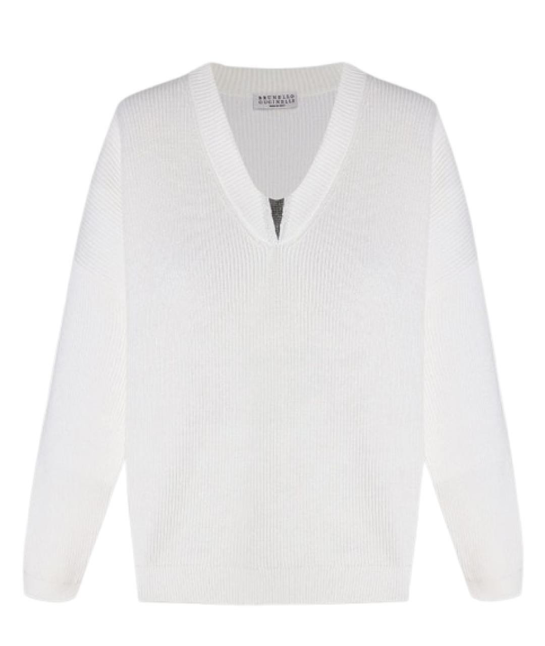 BRUNELLO CUCINELLI Белый хлопковый джемпер / свитер, фото 1