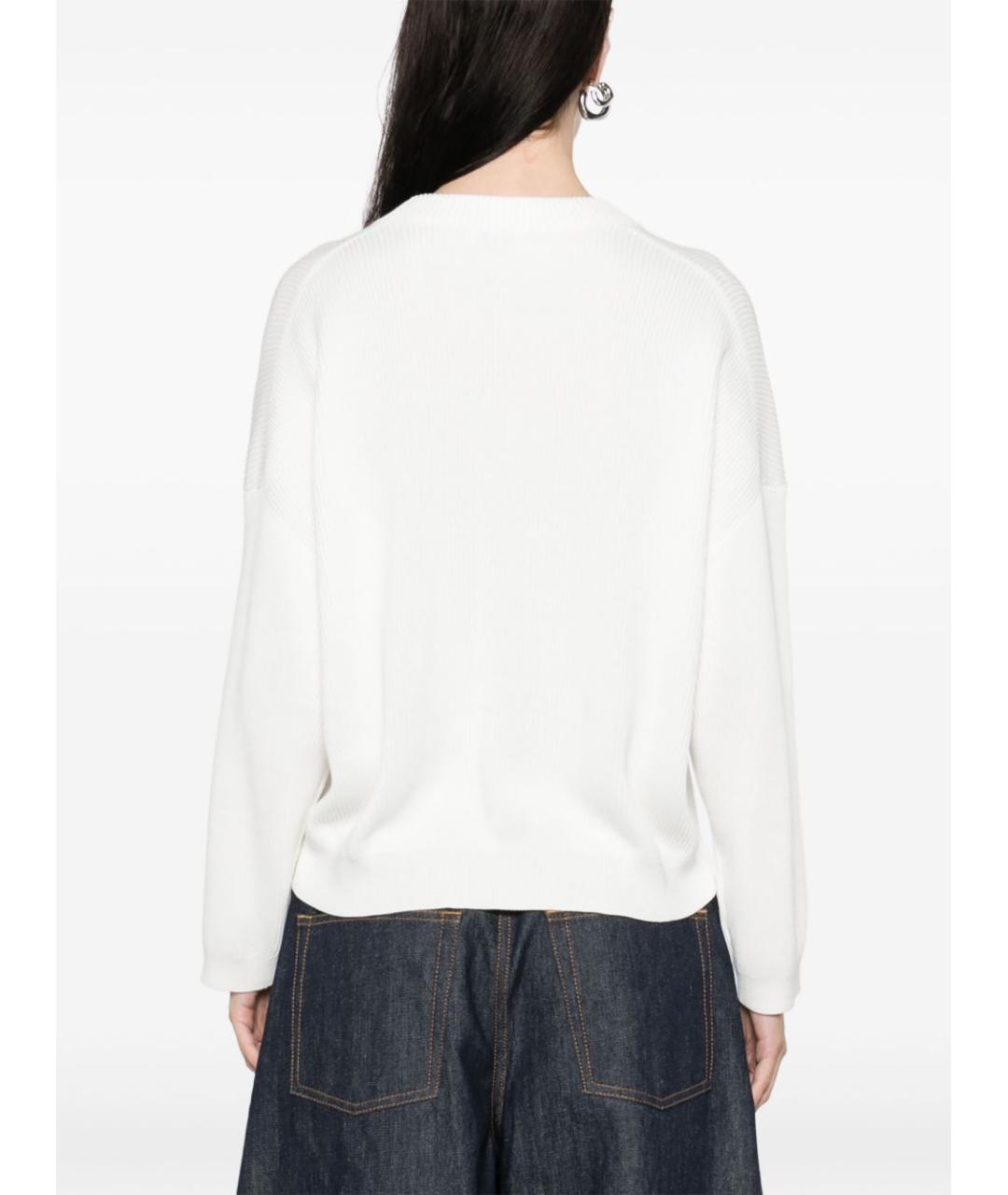 BRUNELLO CUCINELLI Белый хлопковый джемпер / свитер, фото 4