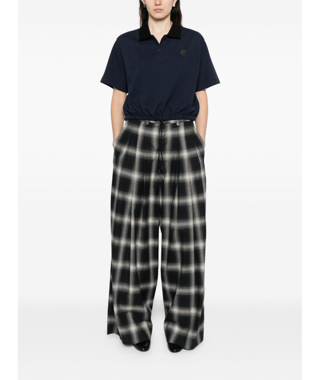 MONCLER Темно-синяя хлопковая футболка, фото 4