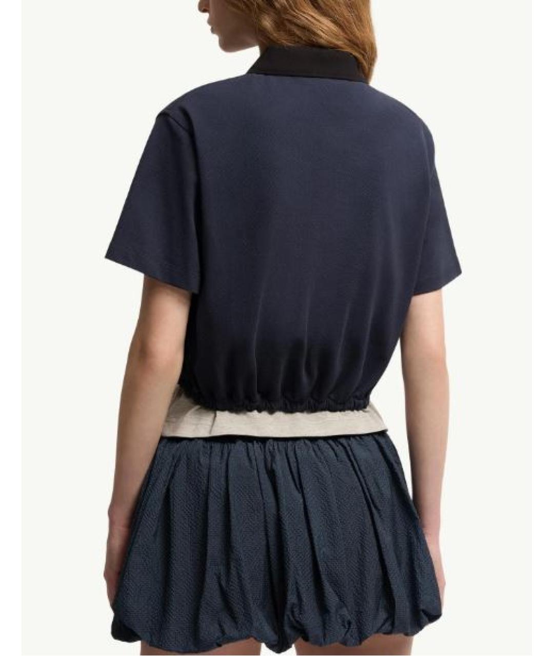 MONCLER Темно-синяя хлопковая футболка, фото 2