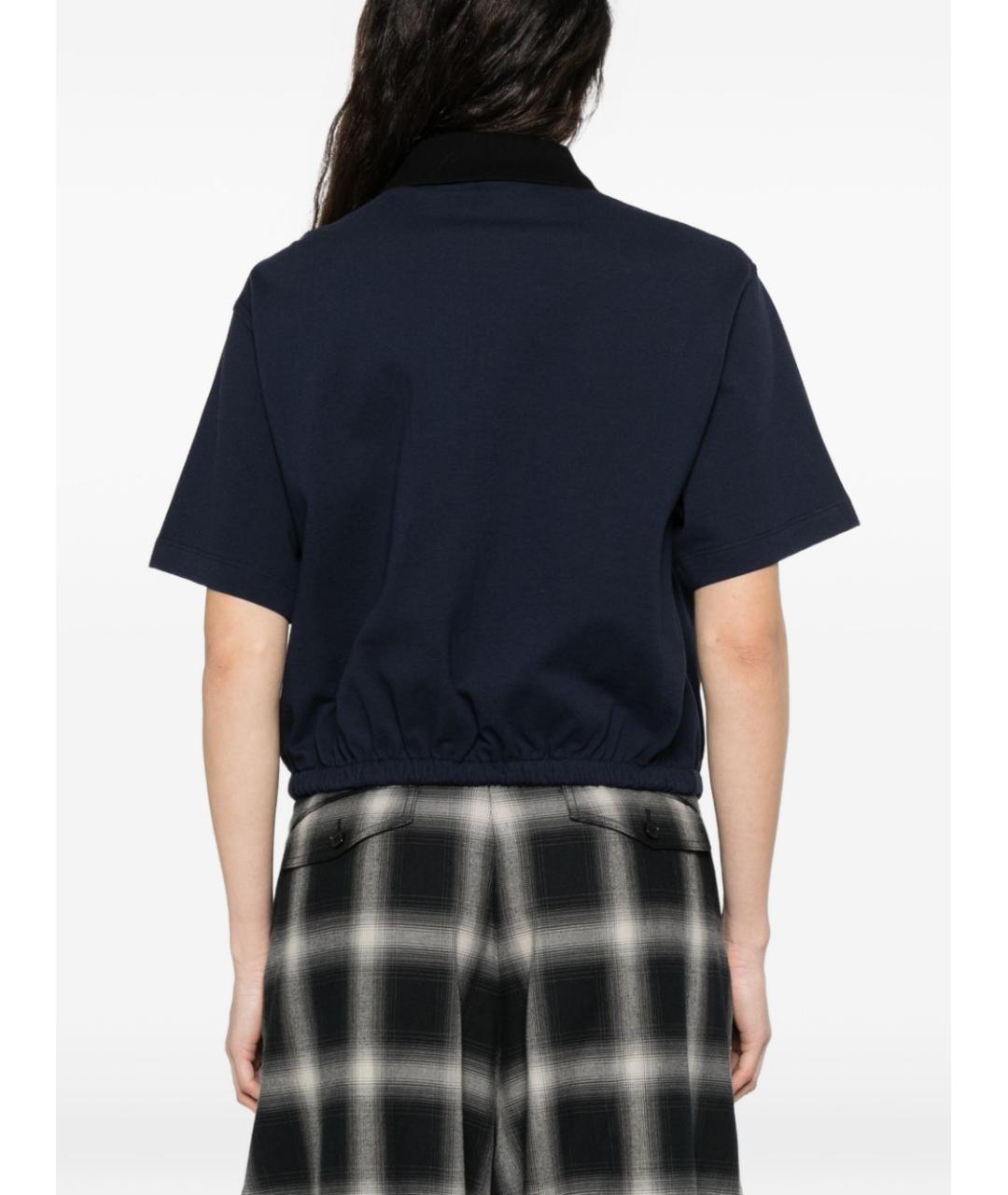 MONCLER Темно-синяя хлопковая футболка, фото 6