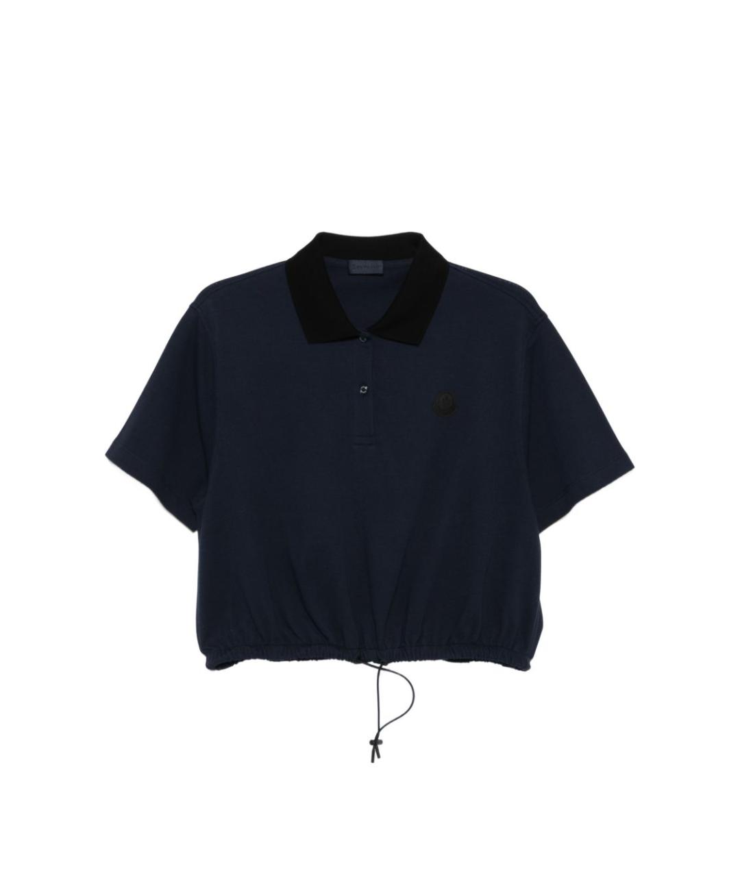 MONCLER Темно-синяя хлопковая футболка, фото 1