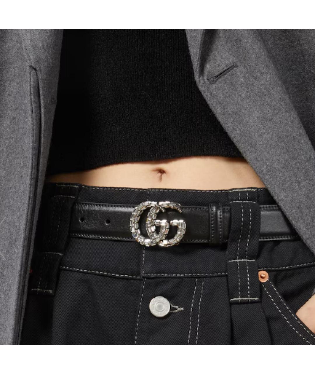 GUCCI Черный кожаный ремень, фото 3