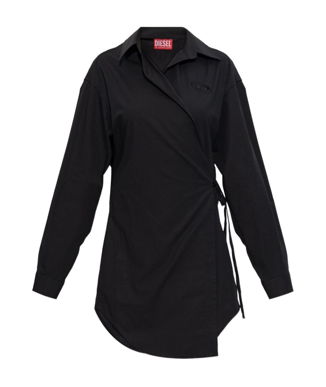 DIESEL Черное хлопковое повседневное платье, фото 1