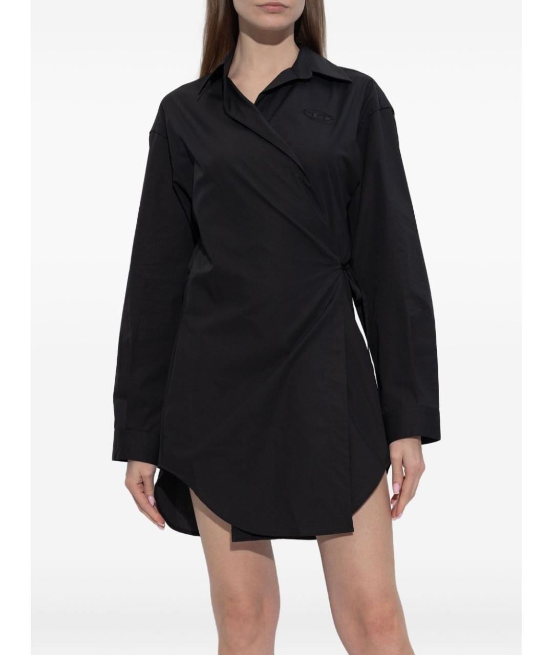 DIESEL Черное хлопковое повседневное платье, фото 3