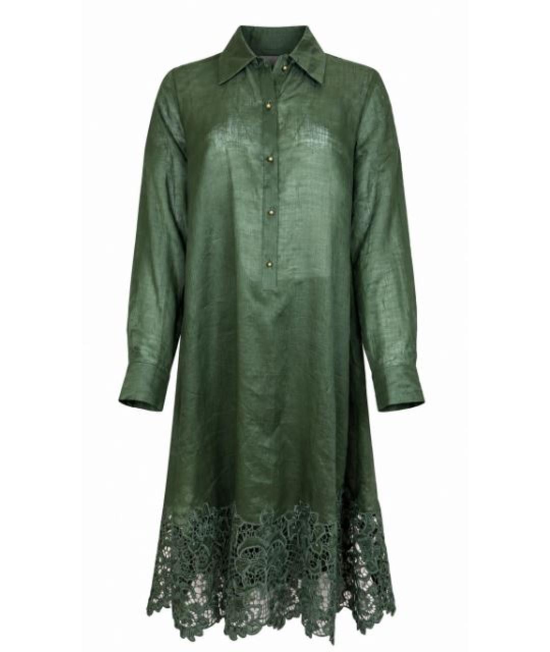 MAX MARA STUDIO Хаки хлопковое повседневное платье, фото 1
