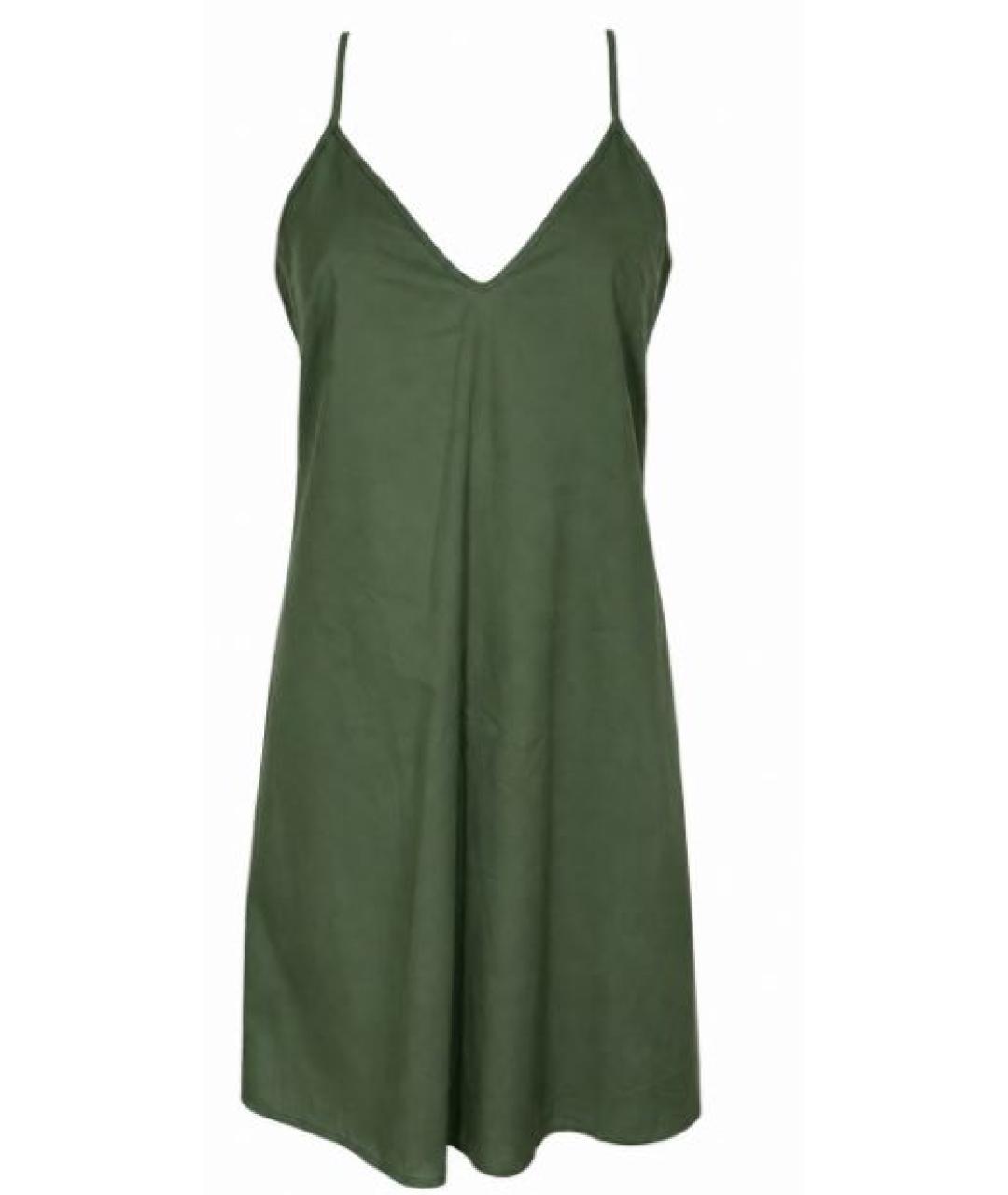 MAX MARA STUDIO Хаки хлопковое повседневное платье, фото 3