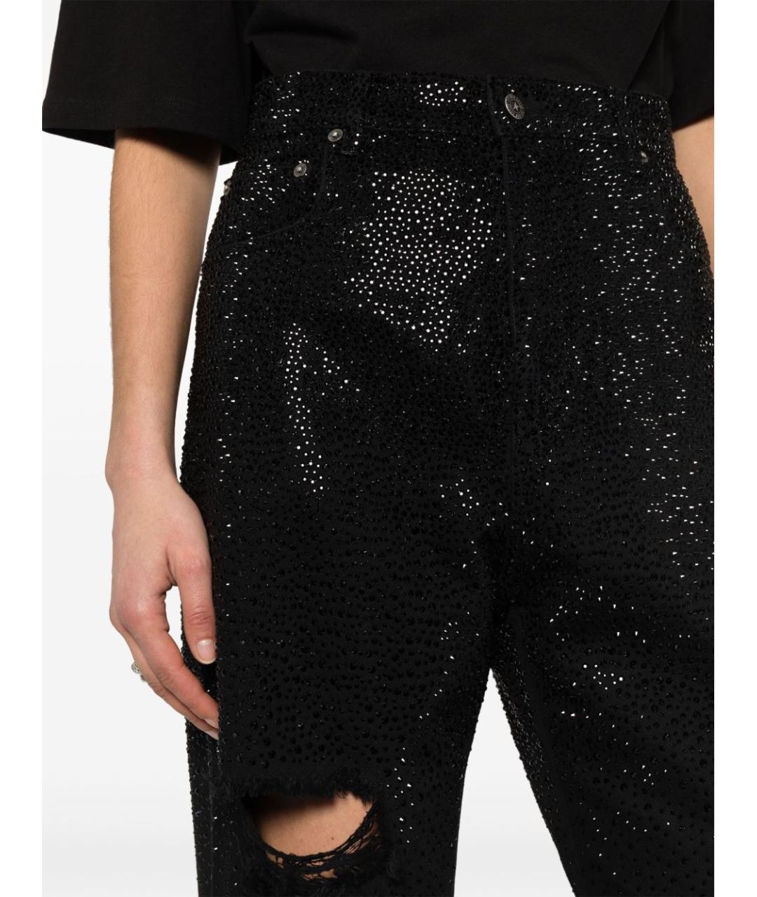 GOLDEN GOOSE DELUXE BRAND Черные хлопковые прямые брюки, фото 2