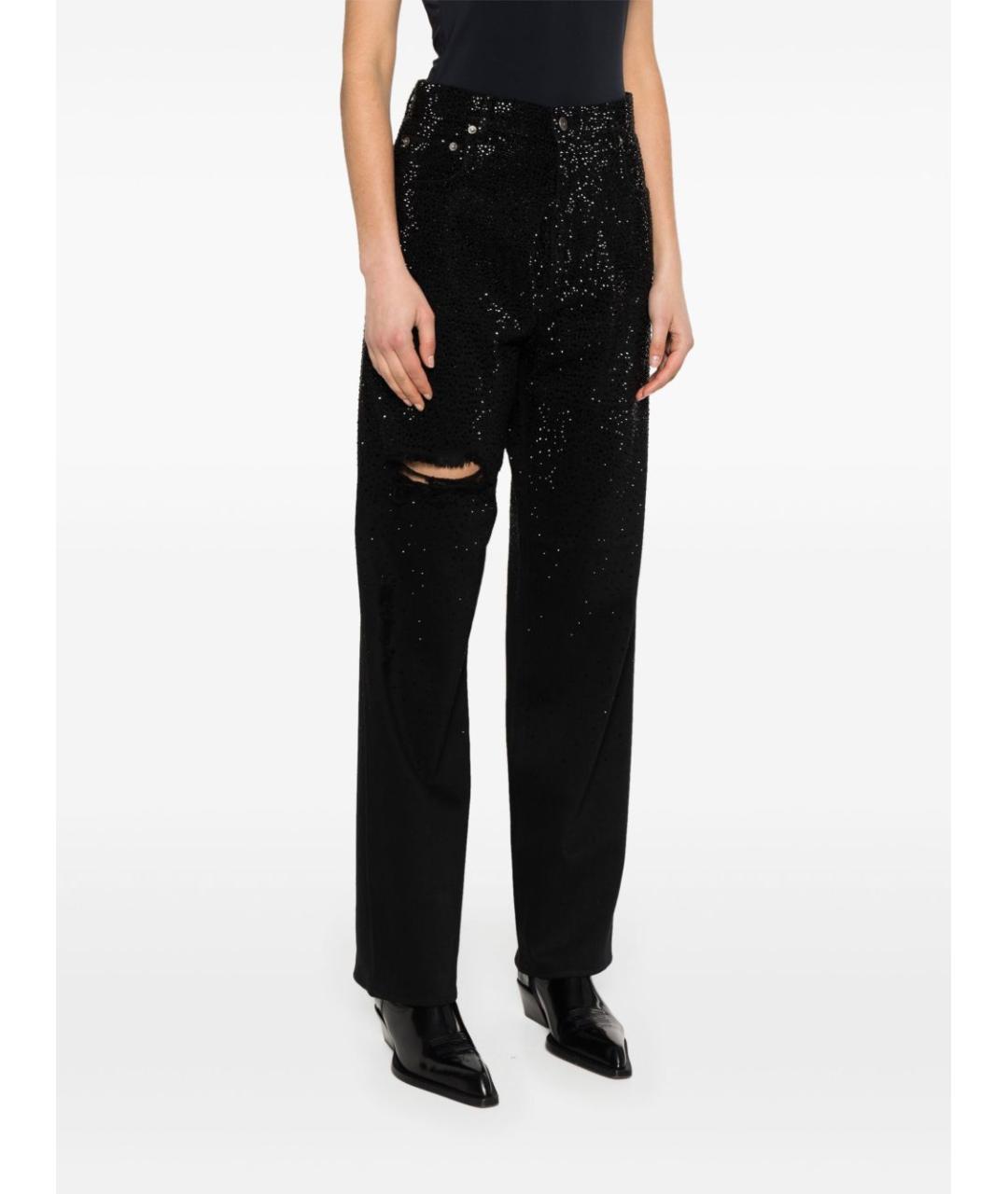 GOLDEN GOOSE DELUXE BRAND Черные хлопковые прямые брюки, фото 3