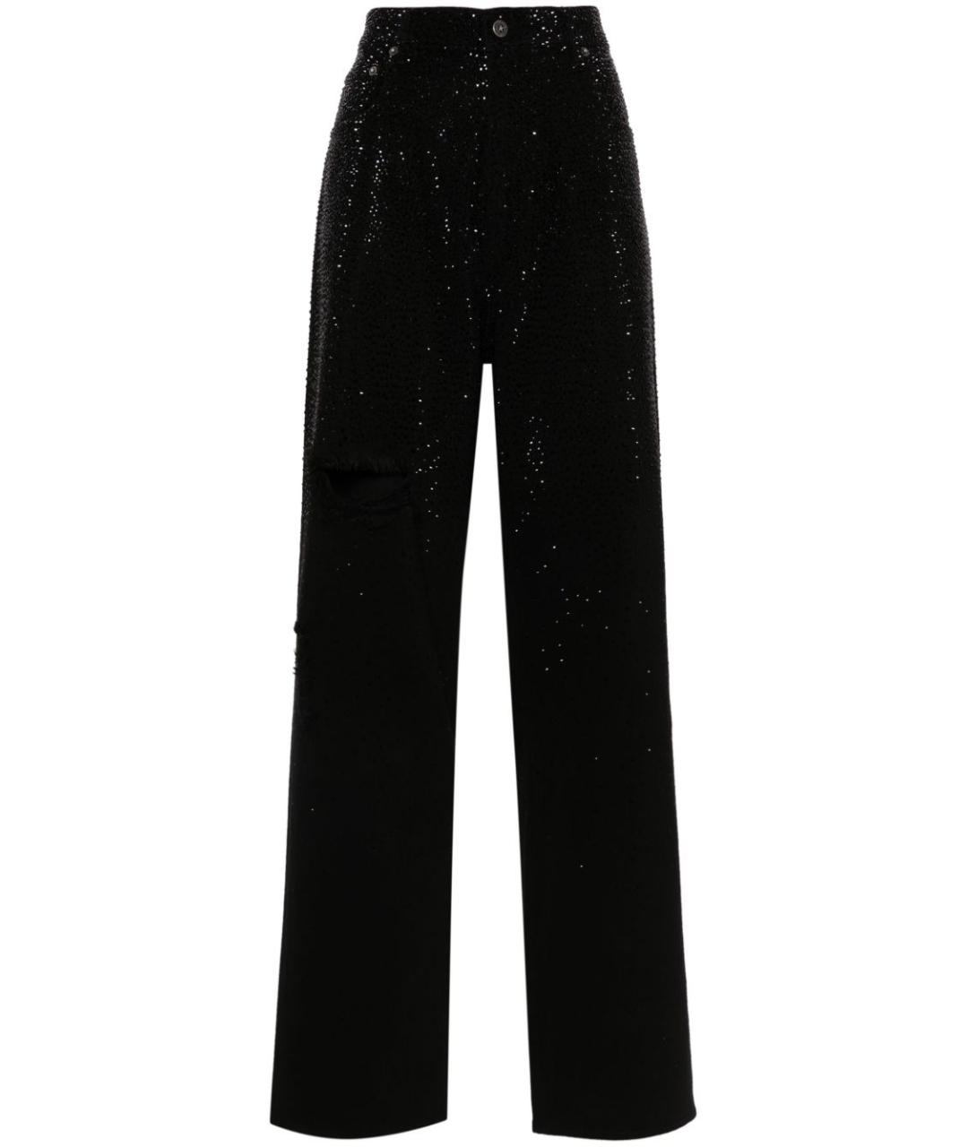 GOLDEN GOOSE DELUXE BRAND Черные хлопковые прямые брюки, фото 1