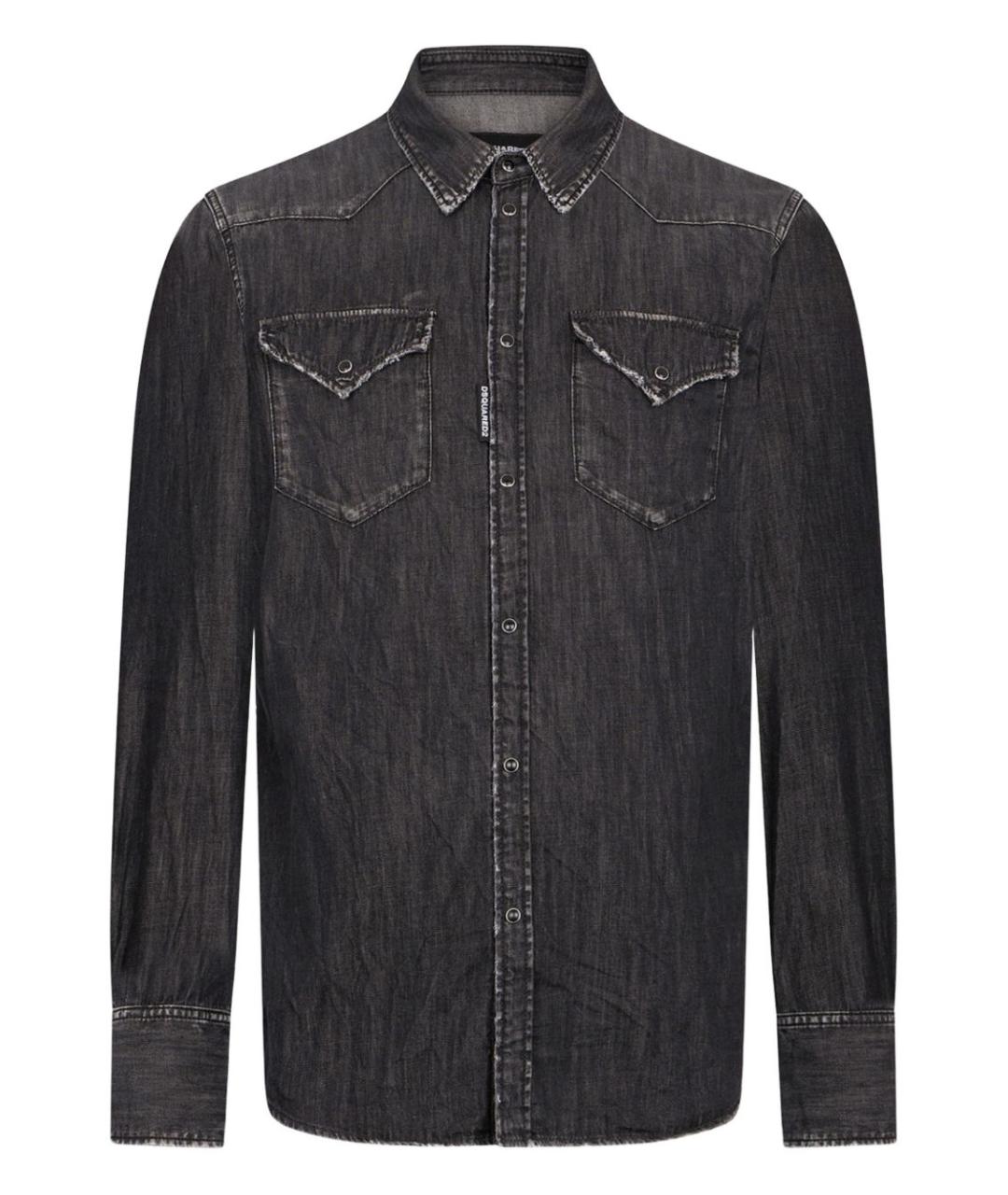 DSQUARED2 Антрацитовая хлопковая кэжуал рубашка, фото 1