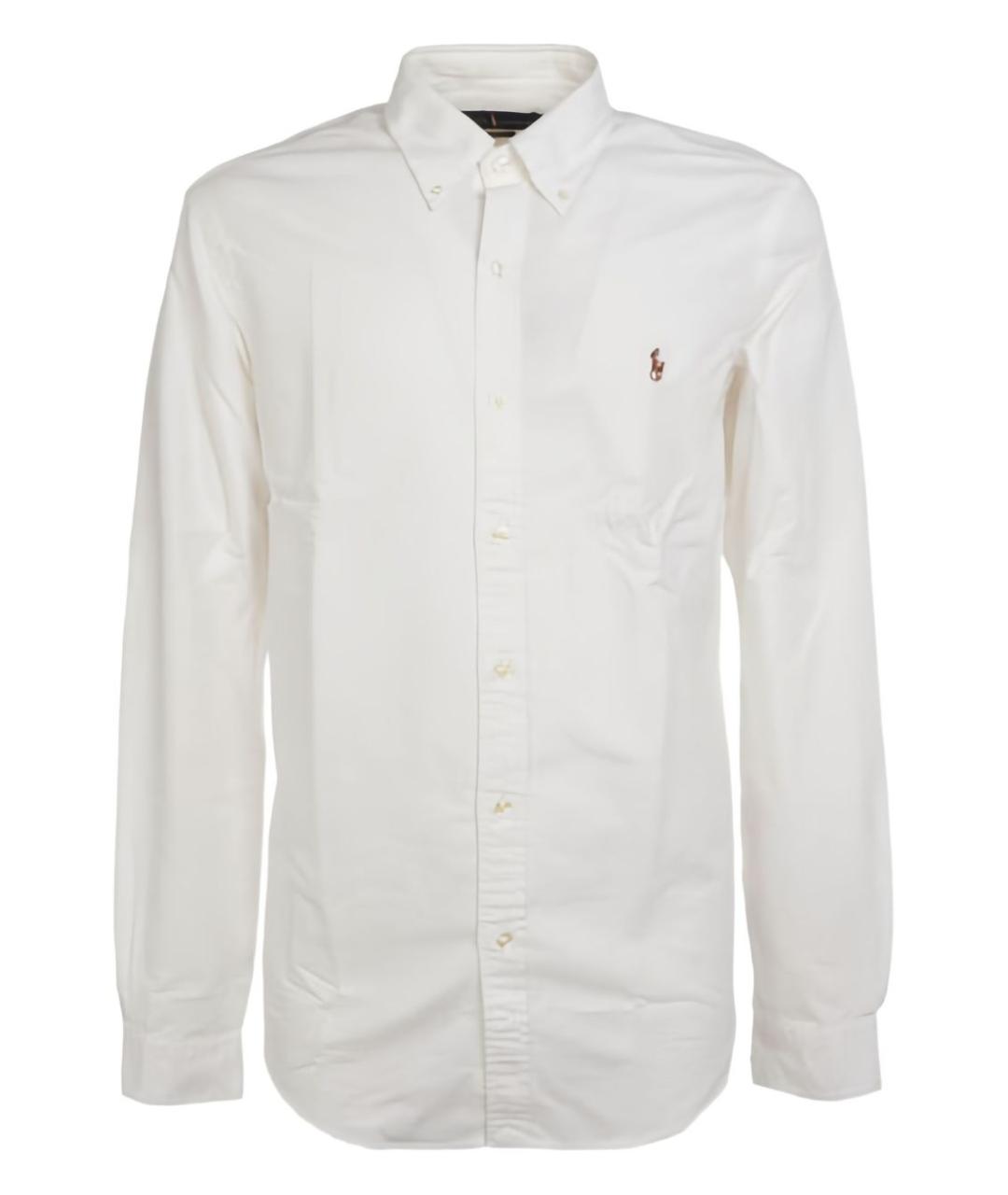 RALPH LAUREN Белая хлопковая классическая рубашка, фото 3
