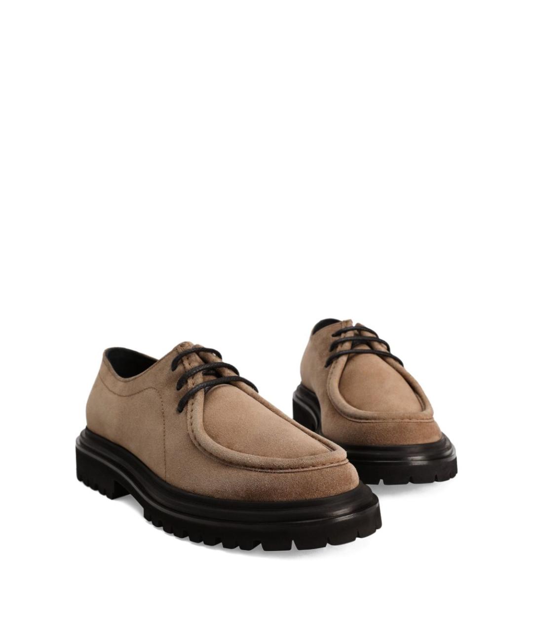 DOLCE&GABBANA Коричневые замшевые низкие ботинки, фото 2