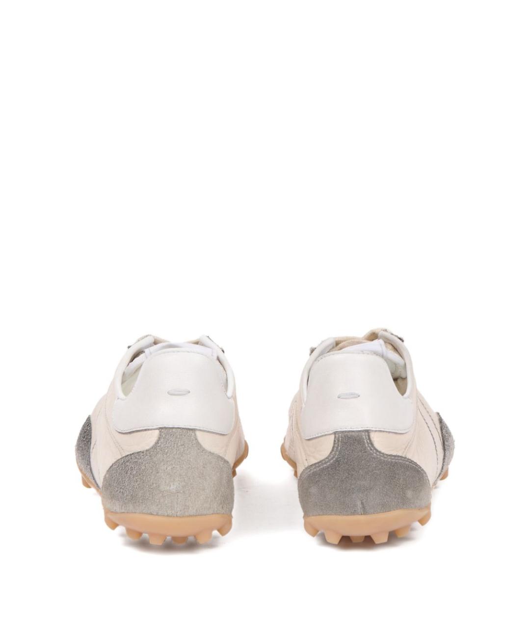 MAISON MARGIELA Бежевые кожаные кроссовки, фото 2