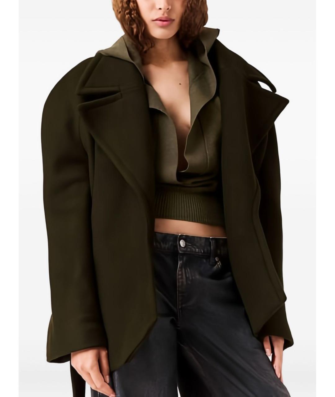 STELLA MCCARTNEY Хаки шерстяное пальто, фото 5