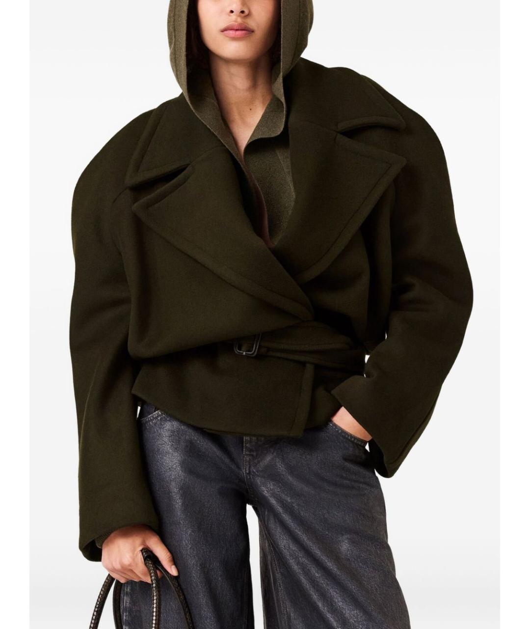 STELLA MCCARTNEY Хаки шерстяное пальто, фото 2