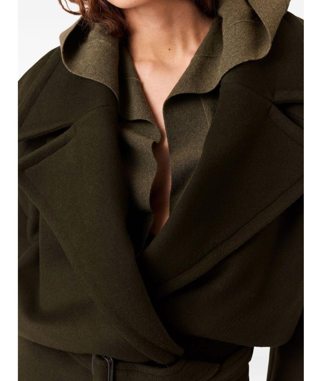 STELLA MCCARTNEY Хаки шерстяное пальто, фото 4