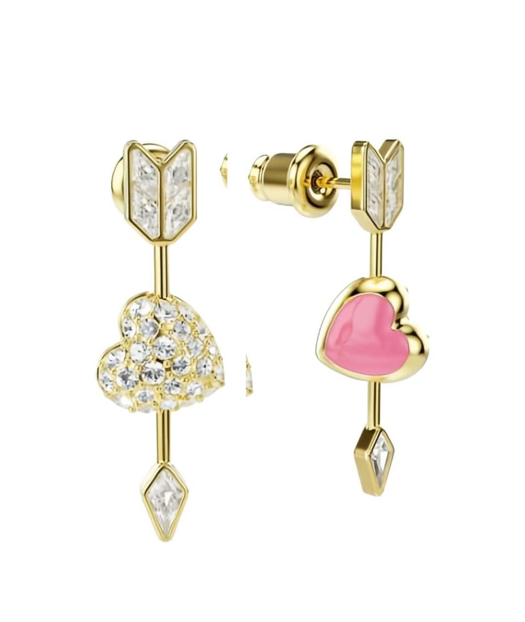 SWAROVSKI Золотые металлические серьги, фото 4