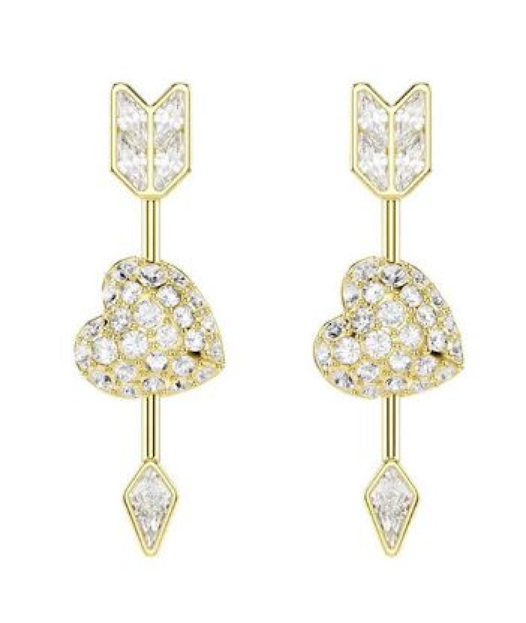 SWAROVSKI Золотые металлические серьги, фото 1