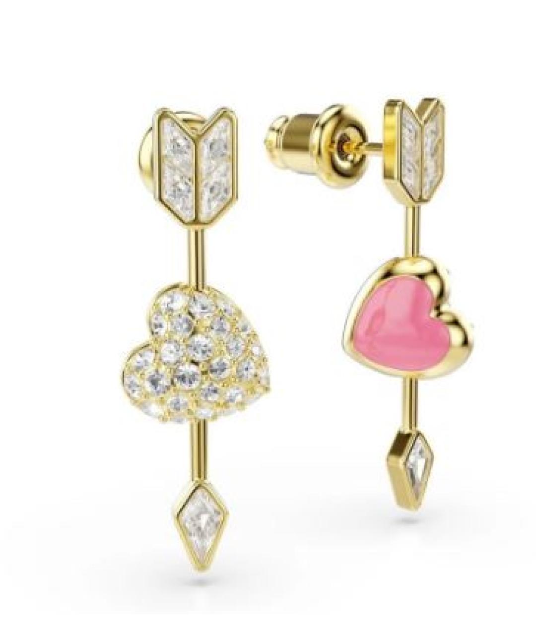 SWAROVSKI Золотые металлические серьги, фото 2