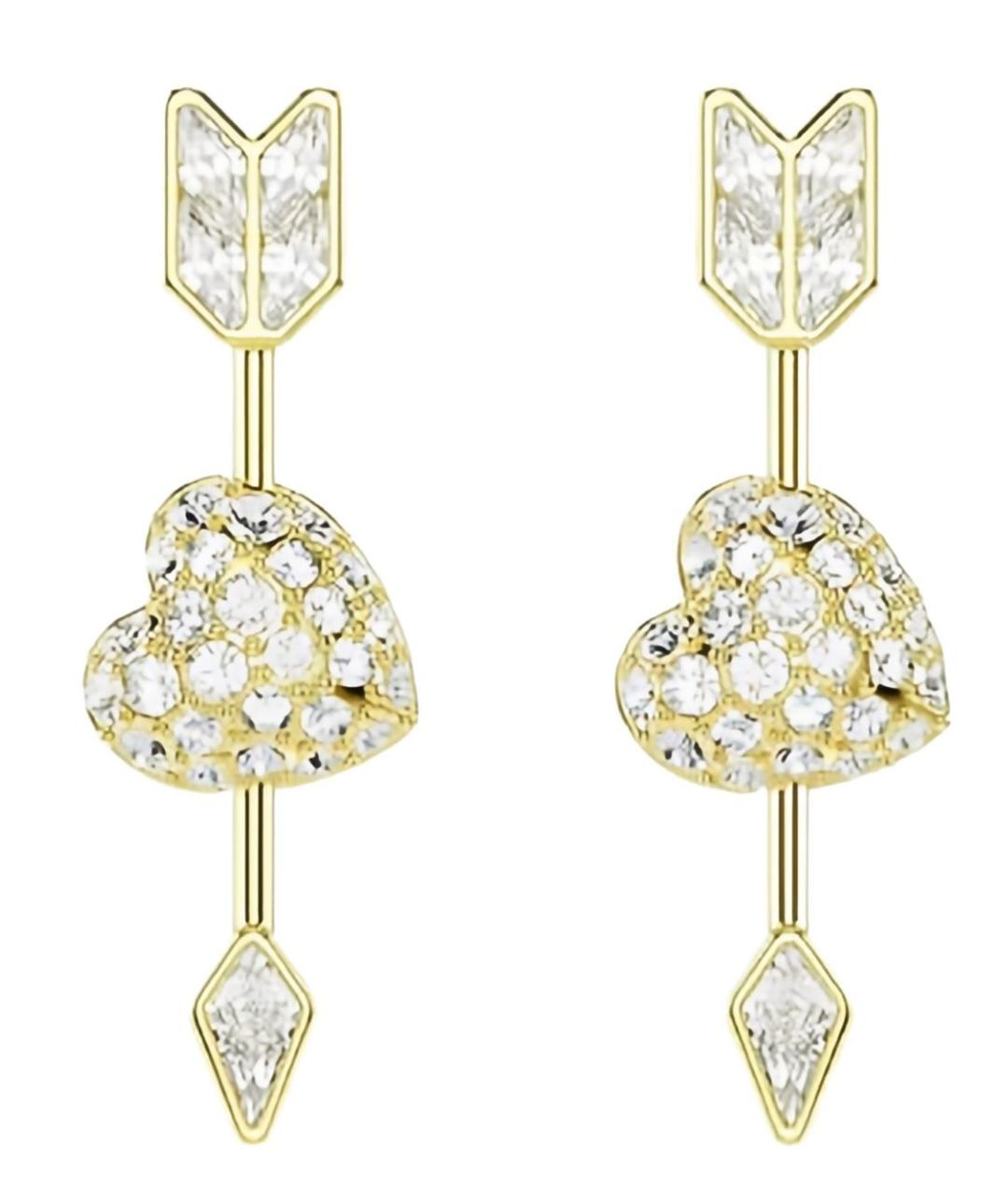 SWAROVSKI Золотые металлические серьги, фото 3