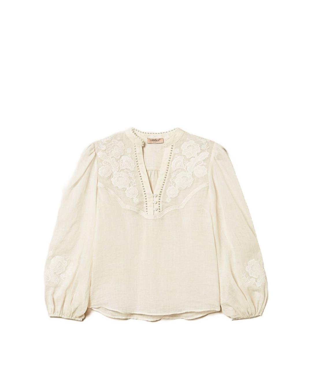 TWIN-SET Бежевая хлопковая рубашка, фото 1