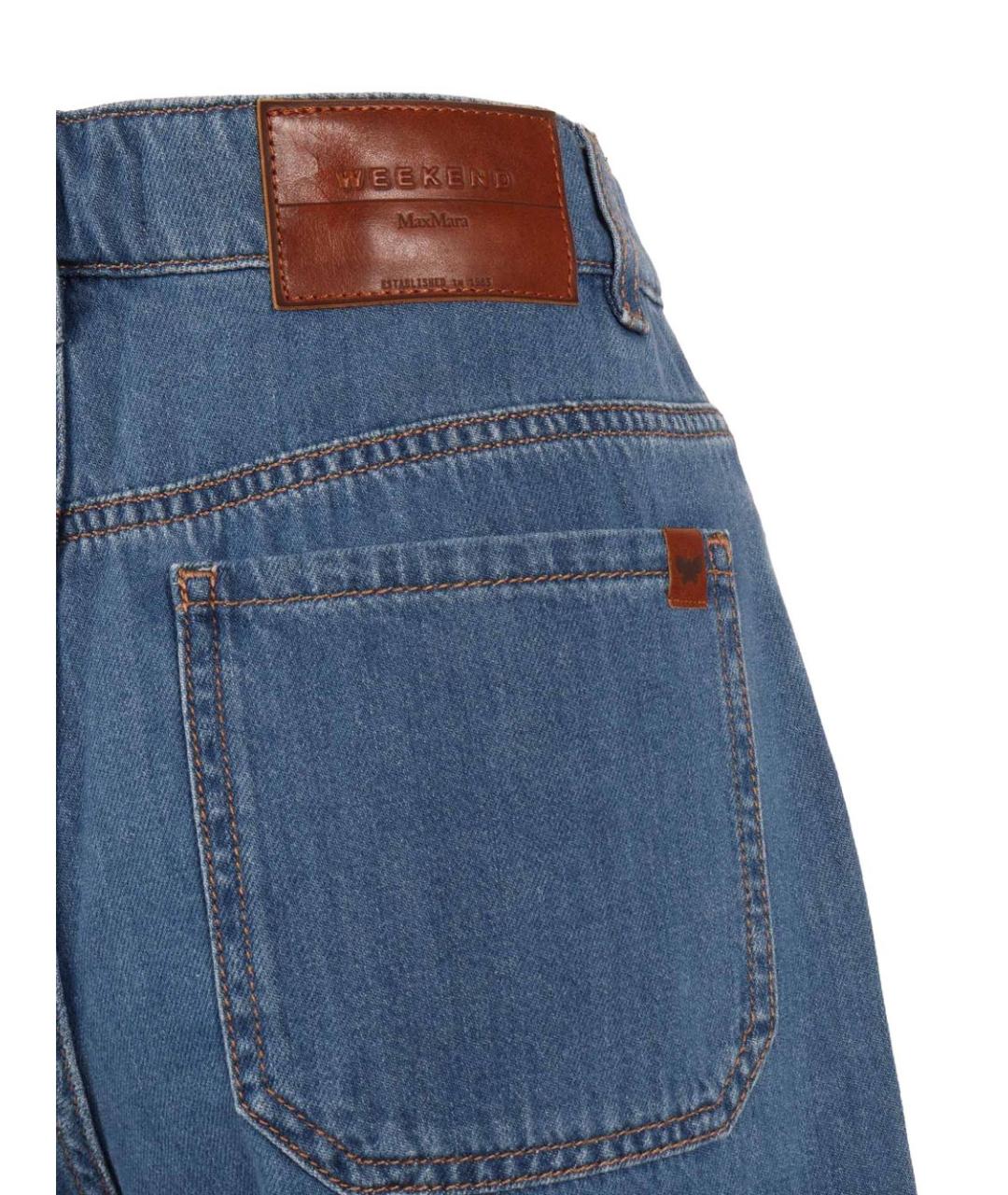 WEEKEND MAX MARA Синие хлопковые джинсы клеш, фото 3