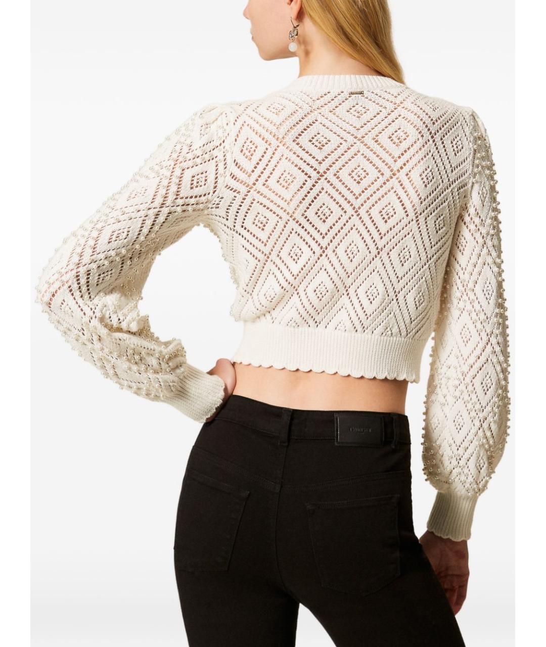 TWIN-SET Бежевый хлопковый кардиган, фото 3