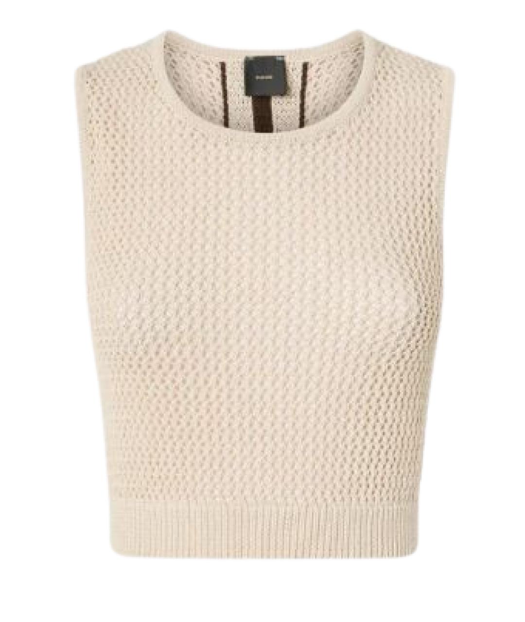 PINKO Бежевая хлопковая майка, фото 1