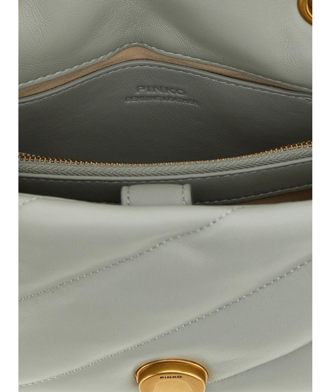 PINKO Серая кожаная сумка через плечо, фото 3