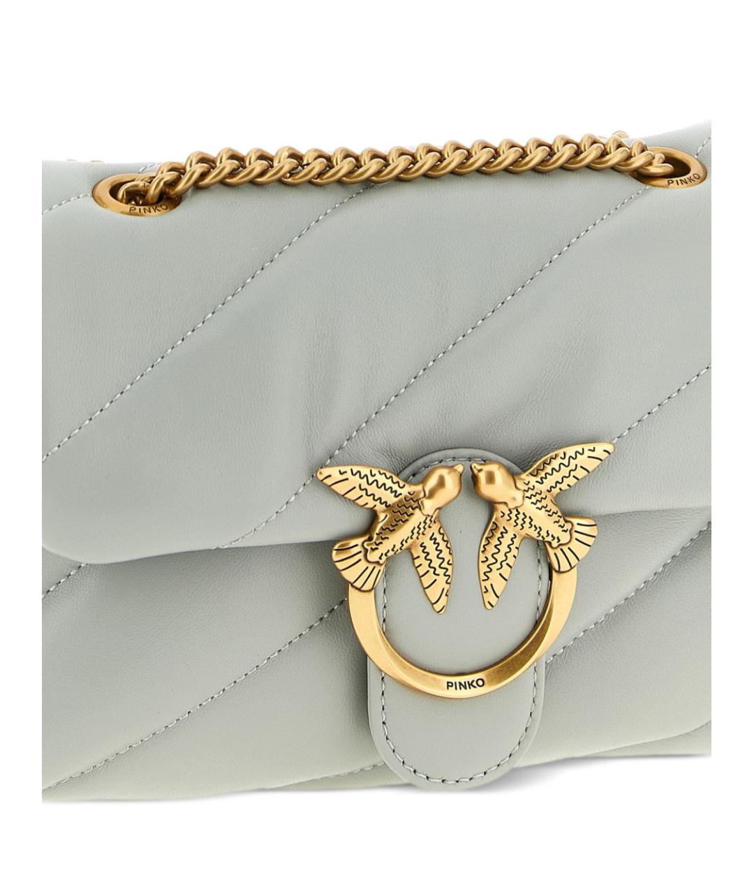 PINKO Серая кожаная сумка через плечо, фото 4