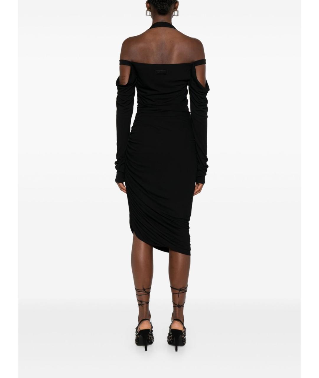 THE ATTICO Черное полиамидовое коктейльное платье, фото 3