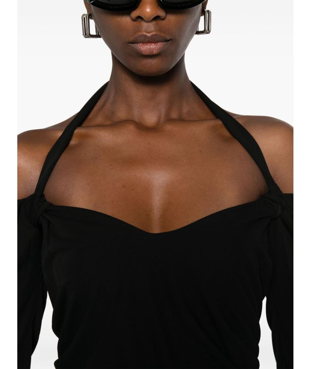 THE ATTICO Черное полиамидовое коктейльное платье, фото 5