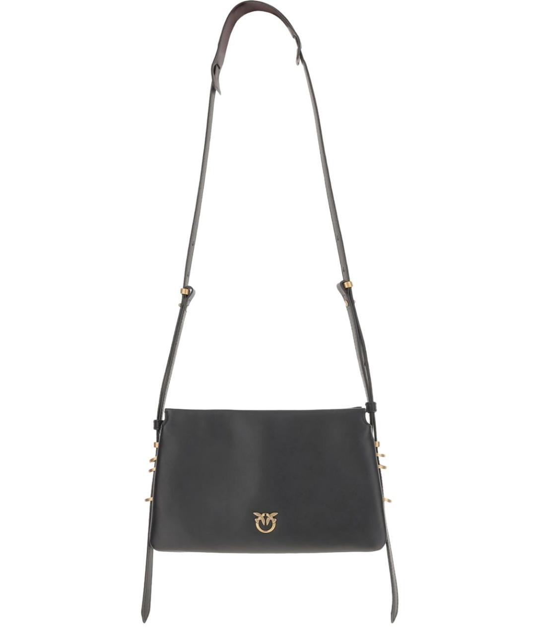 PINKO Черная кожаная сумка через плечо, фото 1