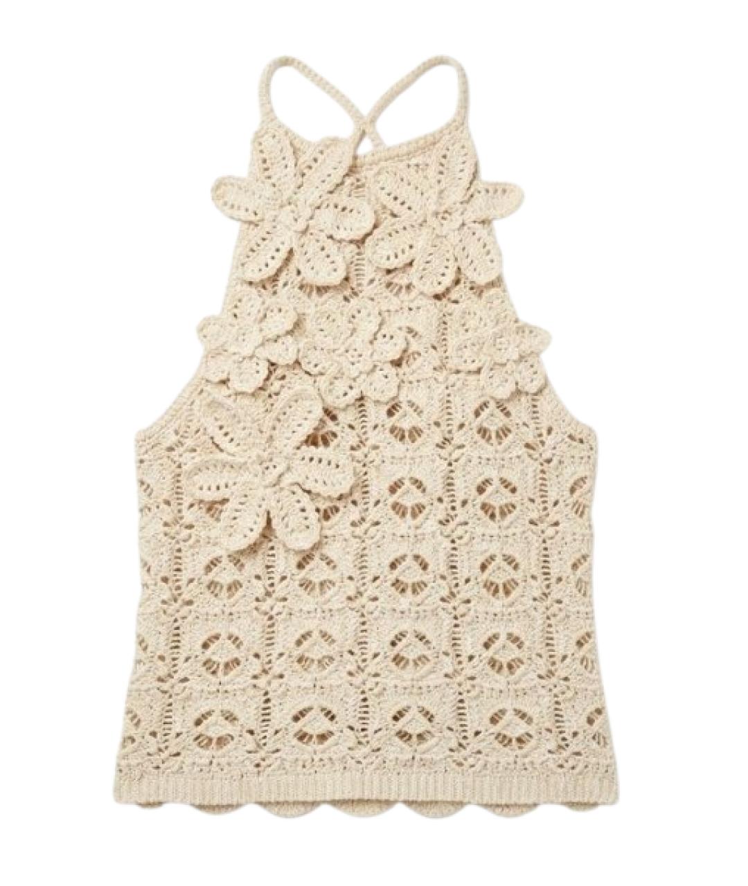 PINKO Бежевая хлопковая майка, фото 1