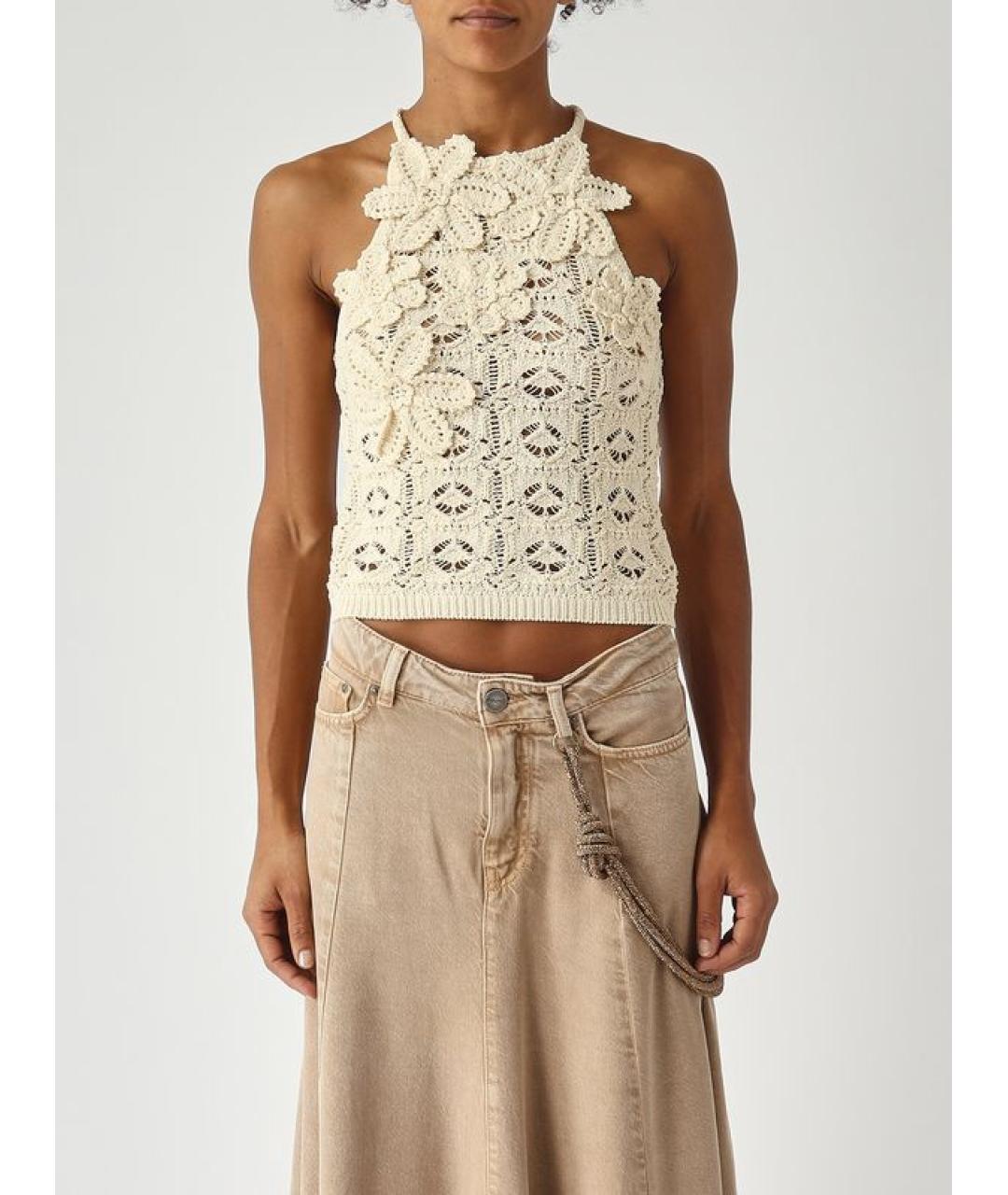 PINKO Бежевая хлопковая майка, фото 2