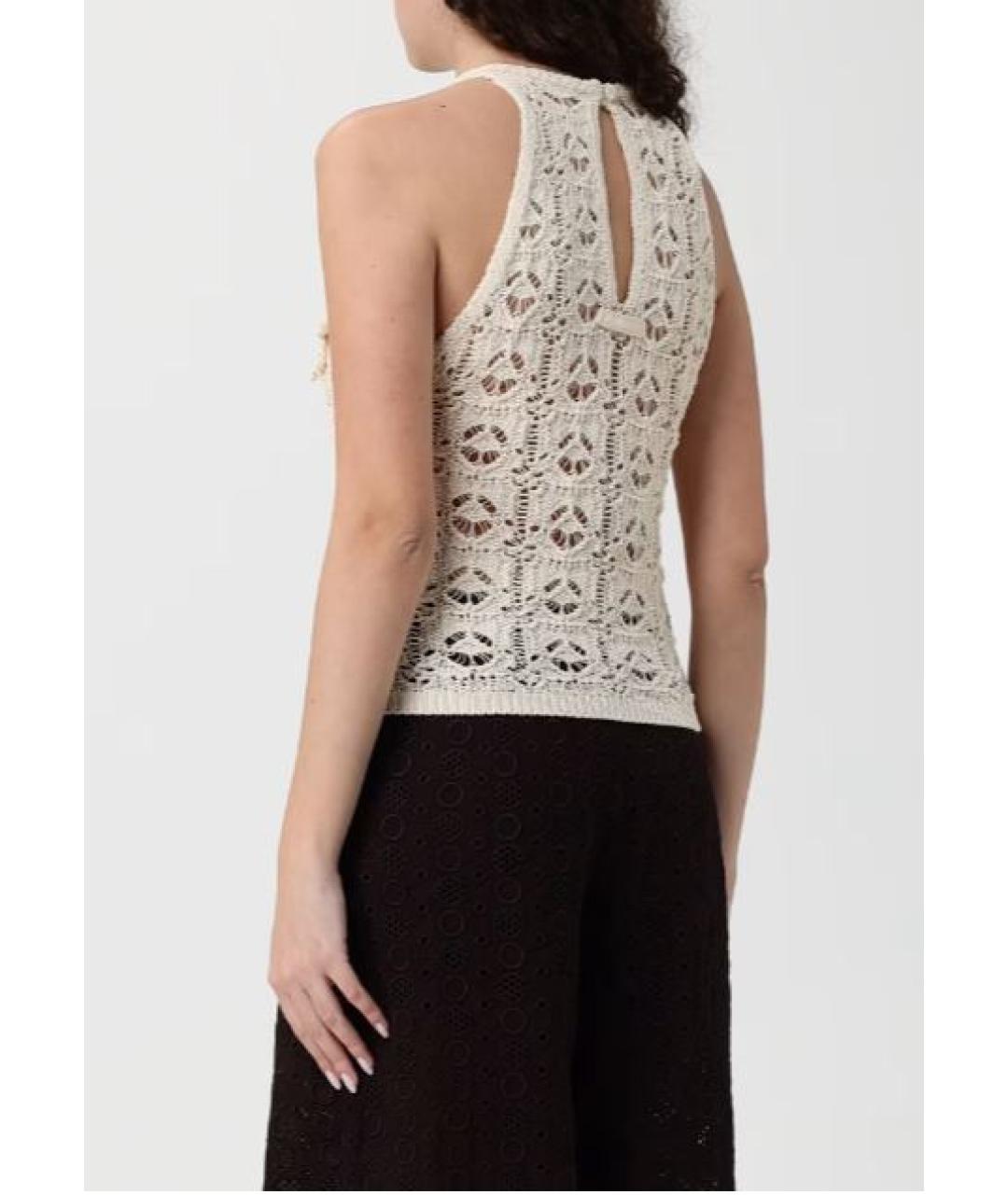 PINKO Бежевая хлопковая майка, фото 3