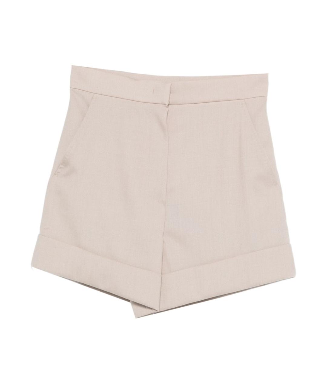 MAX MARA Бежевые шерстяные шорты, фото 1