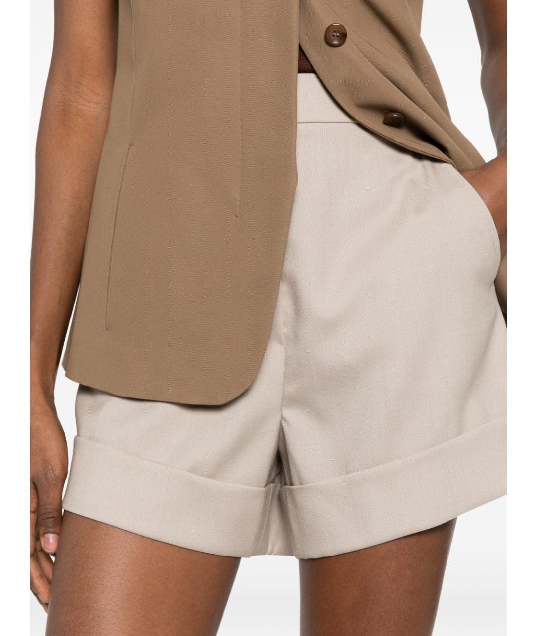 MAX MARA Бежевые шерстяные шорты, фото 5