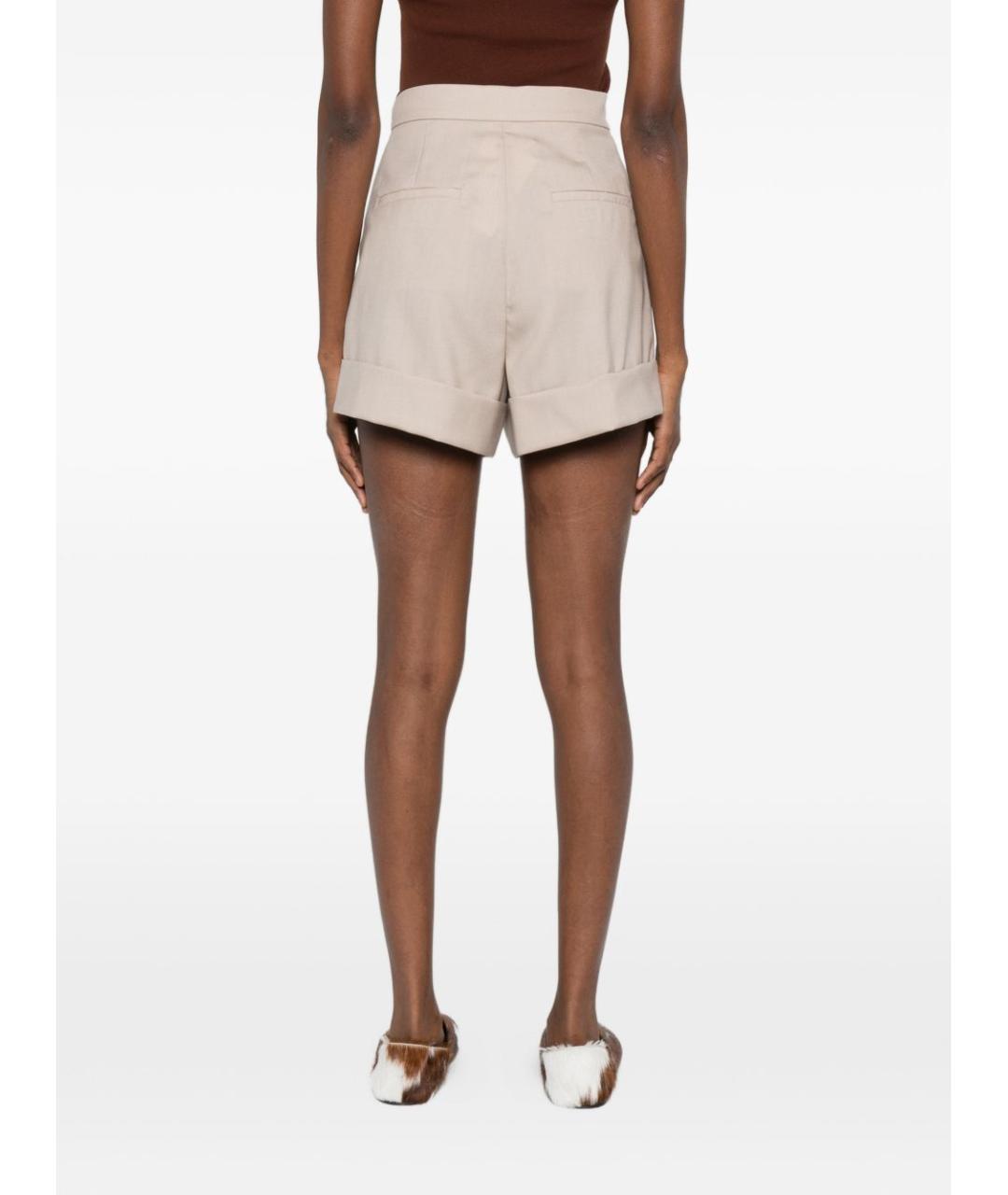 MAX MARA Бежевые шерстяные шорты, фото 4