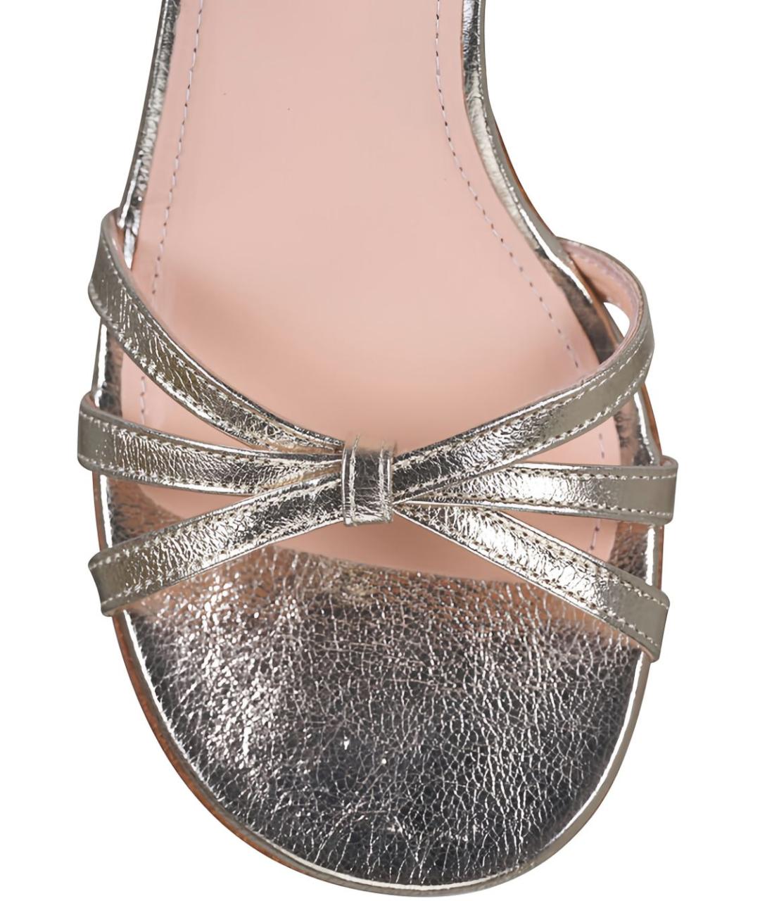 AGL Серебряные кожаные босоножки, фото 5