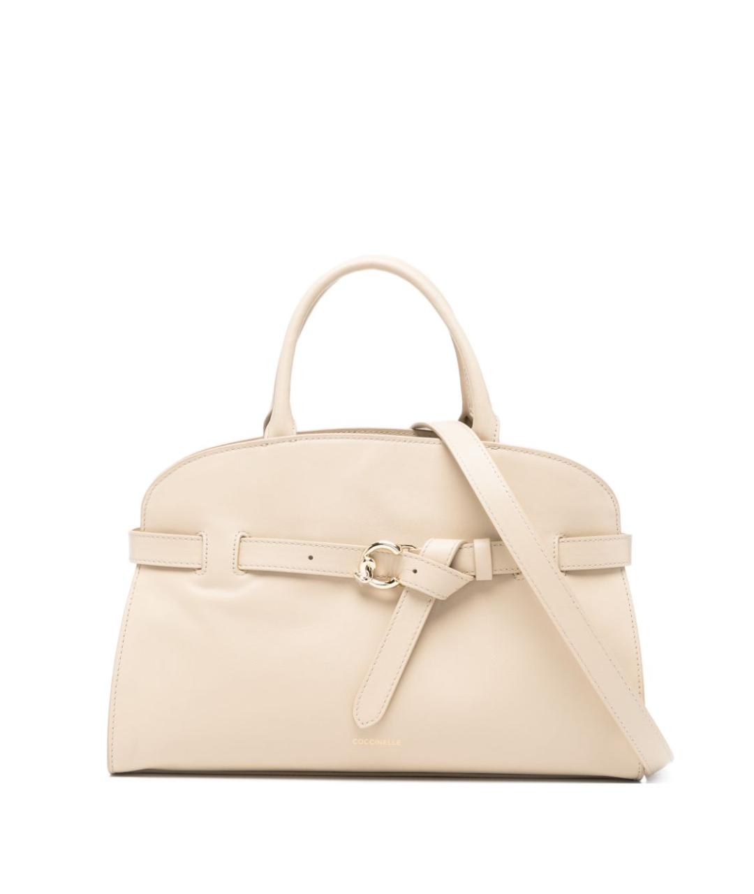 COCCINELLE Бежевая кожаная сумка тоут, фото 1